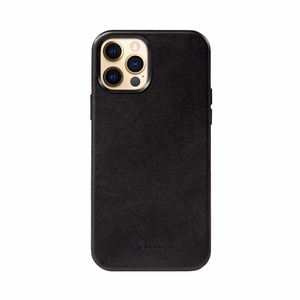 Crong Essential Cover suojakuori laitteelle iPhone 12 Pro Max, keinonahkainen, musta