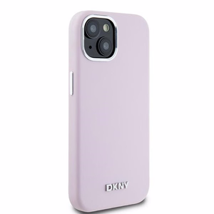DKNY suojakuori iPhone 15 6,1' DKHMP15SSMCHLP pinkki HC MagSafe silikoni vaakasuoralla metallilogolla