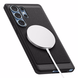 Spigen Rugged Armor Mag suojakuori Samsung Galaxy S25 Ultra -puhelimelle - musta