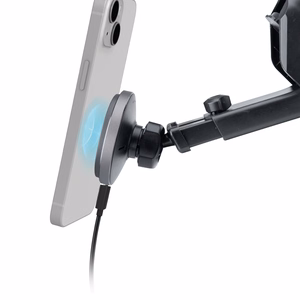 SBS TESUPMAGEXTWIR15W Teleskoopit älypuhelinteline langattomalla laturilla, MagSafe-yhteensopiva, tuulilasille ja kojelaudalle - musta