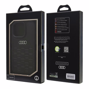 Audi Synteettinen Nahka iPhone 16 Pro 6.3" Musta/Musta Kova Suojakuori AU-TPUPCIP16P-GT/D2-BK