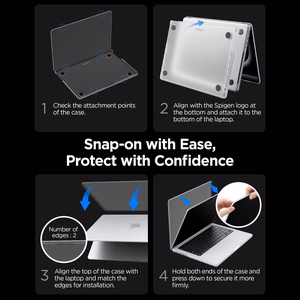 Spigen AirSkin suojakuori MacBook Pro 16" 2021 / 2023 / 2024 / 2025 / 2026 -mallille – puoliläpinäkyvä