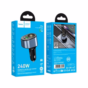 Autolaturi Hoco USB A + USB C + tupakansytytintulppa PD QC3.0 3A 35W Z56 musta