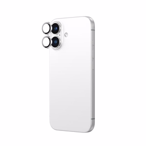 AmazingThing AR Aluminum 2 Lens Glass Kameran Linssin Kehyksellä iPhone 16 / 16 Plus:lle - valkoinen