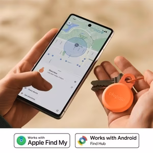 Chipolo LOOP – Rechargeable Bluetooth Tracker with Silicone Loop for iOS & Android, Coral