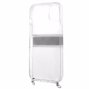 Guess GUHCP13SKC4GBSI iPhone 13 mini 5.4" läpinäkyvä kovakotelo 4G harmaa hihna hopea ketju