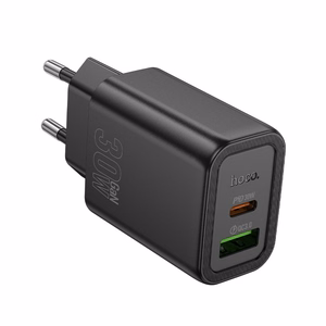 Laturi Hoco N63 30W GaN USB-C/USB-A musta