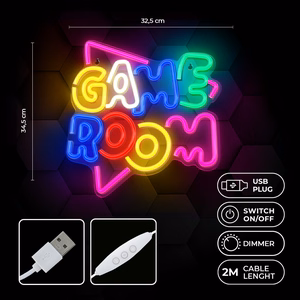 Neon PLEXI LED GAME ROOM moniväri NNE20 Neolia