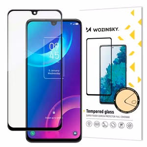 Wozinsky super tough Full Glue tempered glass full screen with Case Friendly TCL 30 Plus black frame