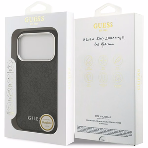 Guess 4G Classic Logo MagSafe Suojakuori iPhone 17 Pro:lle - Musta