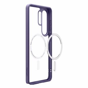 Spigen Ultra Hybrid MagFit MagSafe -suojakuori Samsung Galaxy S26 Ultra -puhelimelle, läpinäkyvä ja tummanvioletti (Deep Purple)