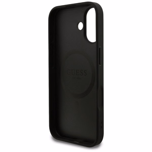 Guess Grained Ring MagSafe Suojakuori iPhone 17:lle - Musta