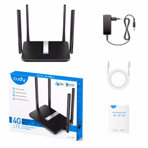Cudy LT500 langaton reititin Fast Ethernet kaksikaistainen (2.4 GHz / 5 GHz) 4G musta