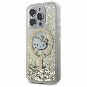 Hello Kitty Liquid Glitter Fever MagSafe Suojakuori iPhone 16 Pro:lle - kultainen