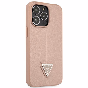 Guess tapauksessa iPhone 14 Pro Max 6,7" GUHCP14XPSATLP vaaleanpunainen HC Saffiano PU kolmio