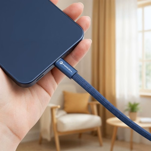 Kaapeli USB-C - USB-C Forcell F-Energy QC4.0 PD 3A 60 W Cafule Flat 1,2 m CCFN23 tummansininen