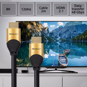 Qoltec 50355 – HDMI 2.1 Ultra High Speed -kaapeli, 8K 60 Hz, 28 AWG, kullanvärinen, 2 m