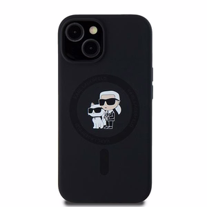 Karl Lagerfeld Silikoninen Karl&Choupette MagSafe Suojakuori iPhone 15 Plus / 14 Plus:lle - musta