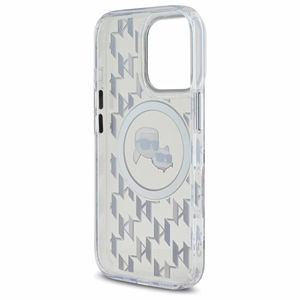 Karl Lagerfeld IML Monogram Karl ja Choupette Head MagSafe iPhone 16 Pro Suojakuori - Kirkas