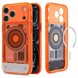 Spigen Ultra Hybrid MagSafe -suojakuori iPhone 18 Pro / 17 Pro -malleille, oranssi