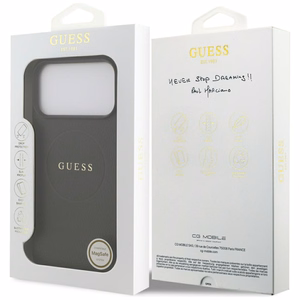 Guess Grained Gold Ring MagSafe suojakuori mallille iPhone 18 Pro Max / 17 Pro Max – väri: musta