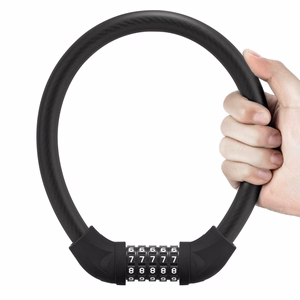 Rockbros RKS870-BK koodillinen polkupyörän lukko 85 cm teräsvaijerilla – musta