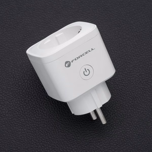 FORCELL F-ENERGY EU02 Älypistoke 230V WiFi-tuella, ajastimella ja Tuya/Amazon Alexa -tuella - valkoinen