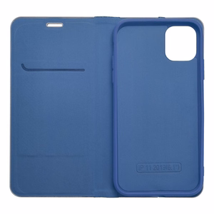 Flip-suojakuori iPhone 11:lle Luna Book Carbon sininen