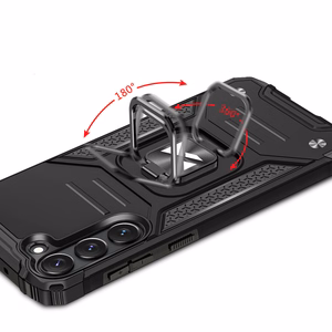 Wozinsky Ring Armor suojakuori Samsung Galaxy S23+:lle panssaroitu kuori magneettinen pidike rengas musta