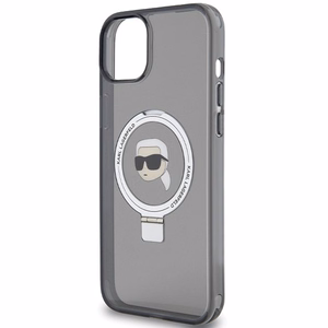 Karl Lagerfeld Suojakuori iPhone 15 6.1 KLHMP15SHMRSKHK musta HC MagSafe Ringstand KH
