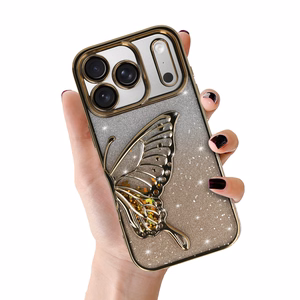 Tel Protect Butterfly Water Suojakuori iPhone 17 Pro:lle kultainen