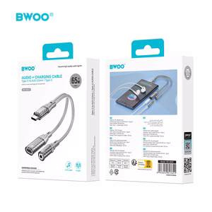 BWOO 2 in 1 Adapter Type C to Type C /3.5MM Jack BZ67