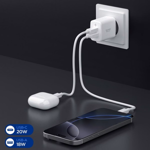 Spigen Essential EE202EU 20W Seinälaturi - Valkoinen