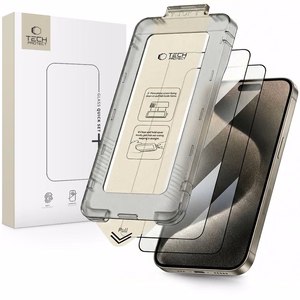 Tech-Protect Quick Set+ 2-pack tempered glass for iPhone 15 Pro - black