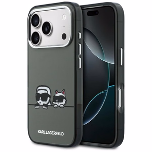 Karl Lagerfeld IML Karl & Choupette Peekaboo Logo MagSafe Suojakuori iPhone 17 Pro Maxille - Musta