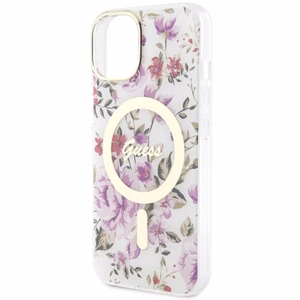 Guess GUHMP14SHCFWST iPhone 14 6,1 läpinäkyvä suojakuori Magsafe IML Flower