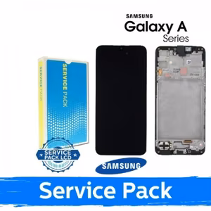 LCD näyttö yhteensopiva Samsung A165 A16 4G musta kehyksellä (Service Pack)