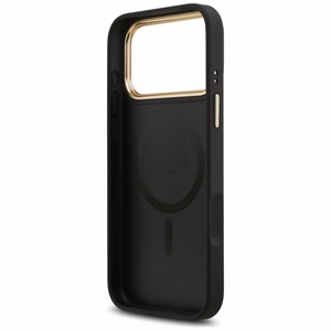 Guess Peony Hot Stamp MagSafe suojakuori iPhone 17 Pro Max - musta