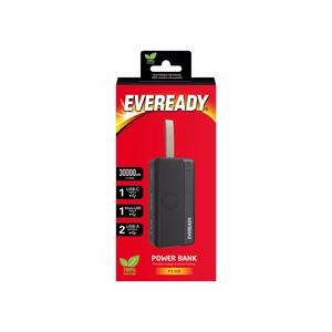 Eveready PX30B varavirtalähde, 30000 mAh, 2 × USB-A, musta