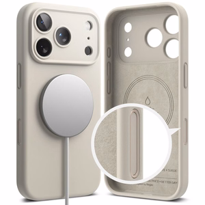 Ringke Silikoninen Magneettinen MagSafe Suojakuori iPhone 17 Pro:lle - Beige