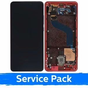 LCD-näyttö yhteensopiva Xiaomi Mi 9T (Mi 9T Pro):n kanssa kehyksellä / Flame Red / (Service Pack)