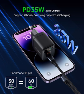 Charger CHOETECH GaN 2xUSB Type-C: 35W, PD