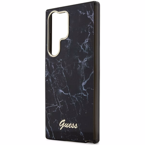 Guess GUHCS23LPCUMAK S23 Ultra S918 musta/musta kovakuori Marble