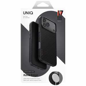 Uniq Keva EDGE Magclick Lataussuojakuori iPhone 17 Pro Max:lle - musta