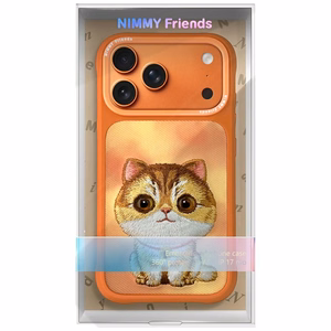 Nimmy Big Eyed Pet 2.0 Cat Suojakuori iPhone 17 Prolle - Oranssi