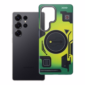 Suojakuori Samsung S25 ULTRA:lle Forcell F-Protect Levels Dual Layer 4D MagSafe-yhteensopiva Military Drop-Test cyber green