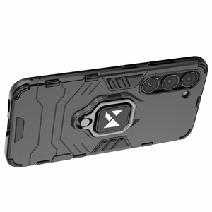 Wozinsky Ring Armor suojakuori Samsung Galaxy S23:lle panssaroitu kuori magneettinen pidike rengas musta