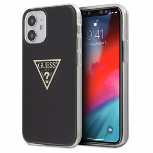 Guess GUHCP12SPCUMPTBK iPhone 12 mini 5.4" musta/musta kovakotelo Metallic-mallisto
