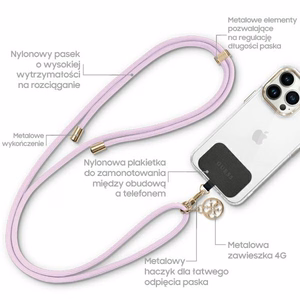 Guess Yleinen CBDY Kantonauha Lila Nylon 4G Metal Charm