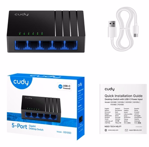 Cudy GS105D network switch Unmanaged Gigabit Ethernet (10/100/1000) Black